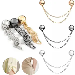 6pc Magnet Clothing Pins, Multi-Function Magnetic Strength Buttons, Golden & Pinless Magnetic Clips for Hijab Scarves Adjustments