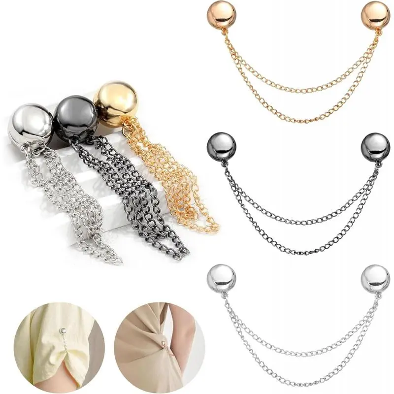 6pc Magnet Clothing Pins, Multi-Function Magnetic Strength Buttons, Golden & Pinless Magnetic Clips for Muslim Hijab Scarves Adjustments