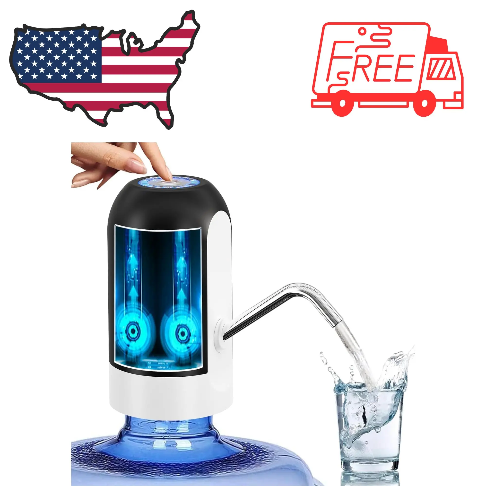 5 Gallon Water Dispenser,Portable USB Charging Water Bottle Pump