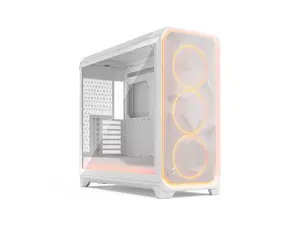 Fractal Design Meshify 3 XL Ambience Pro RGB E-ATX Full Tower PC Case -  White Chassis with Clear TG Side Panel