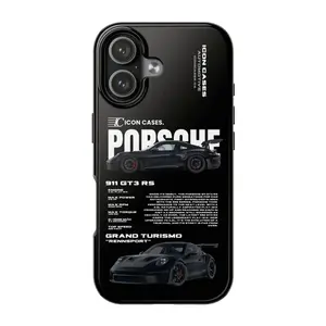Porsche 911 GT3 RS Black Edition iPhone Case, Rennsport Motorsport Racing Car Graphic Protective Cover for iPhone 17–8 Plus