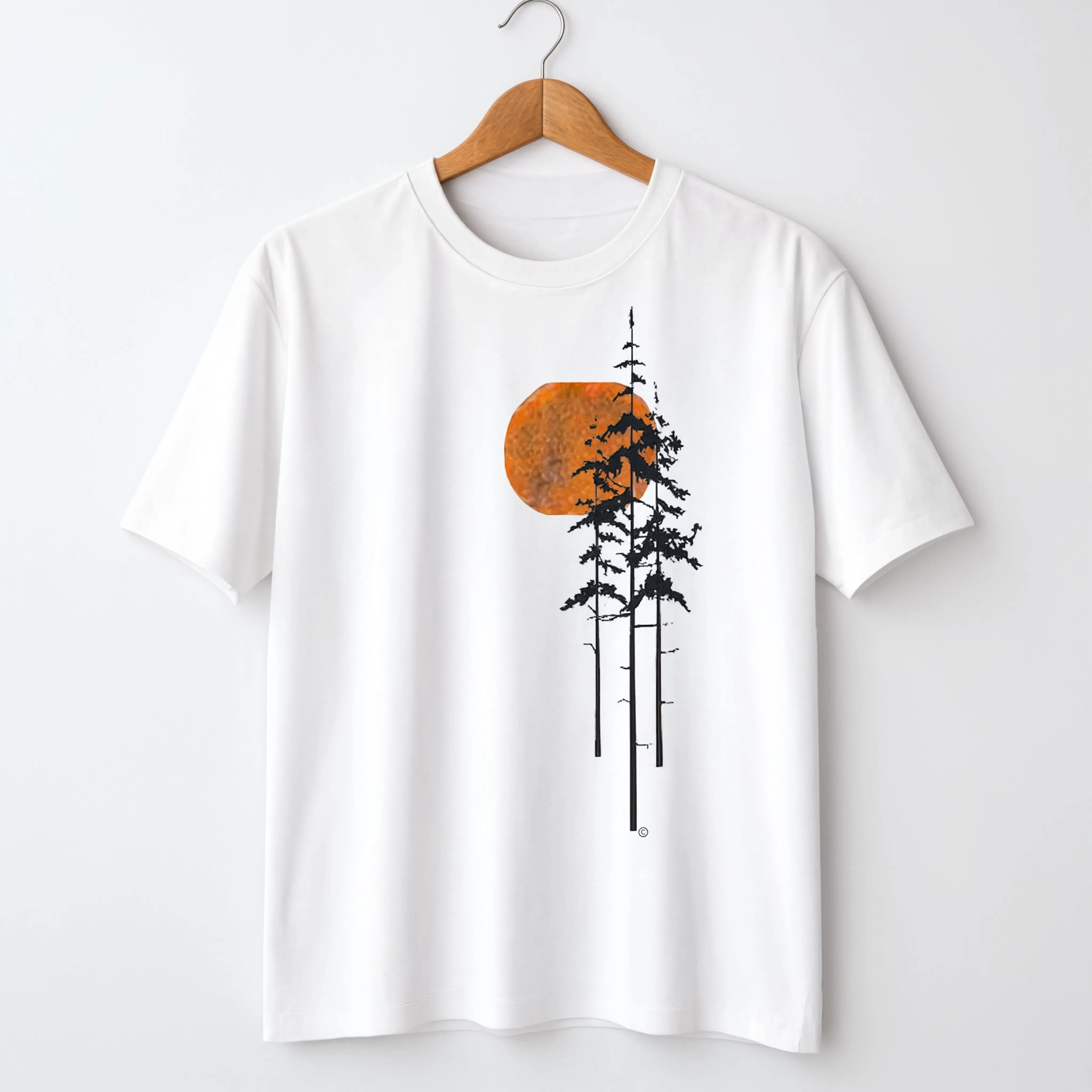 Forest Sunrise Graphic T-Shirt Camping Hiking Nature Unisex Outdoor Gift Tee