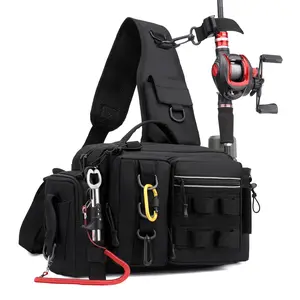 Outdoor Multifunctional Nylon Army Green Fishing Backpack, Crossbody Bag, with Adjustable Tape, Storage, for Fishing, Mountaineering, Hiking, Camping, Vacation, Going Out