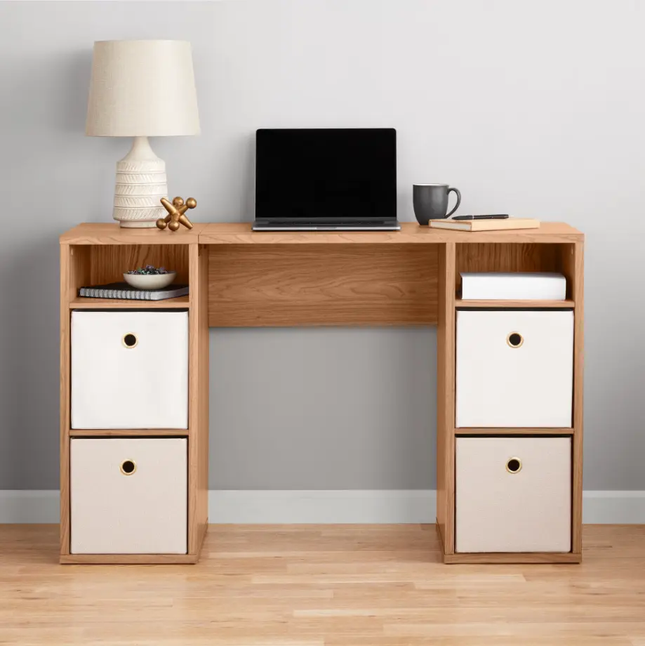 Mainstays 4-Cube Storage Desk, Black