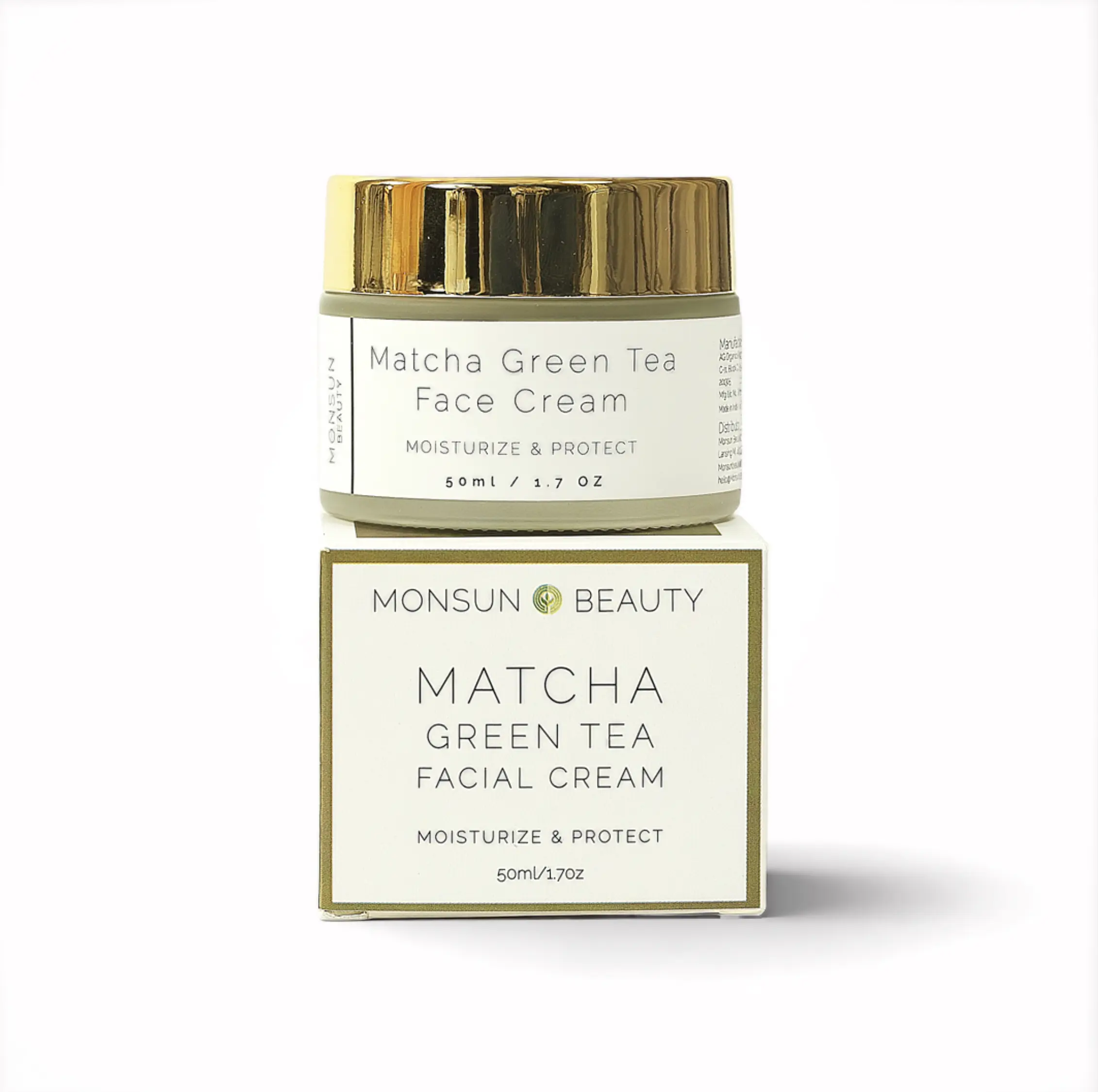 Matcha Green Tea Moisturizer with Hyaluronic Acid for Deep Moisturizing Repair and Daily Brightening - Radiant Skin Care Face Cream, 100g, Nourishing, Natural, Smooth Skin Routine, Plump Skin