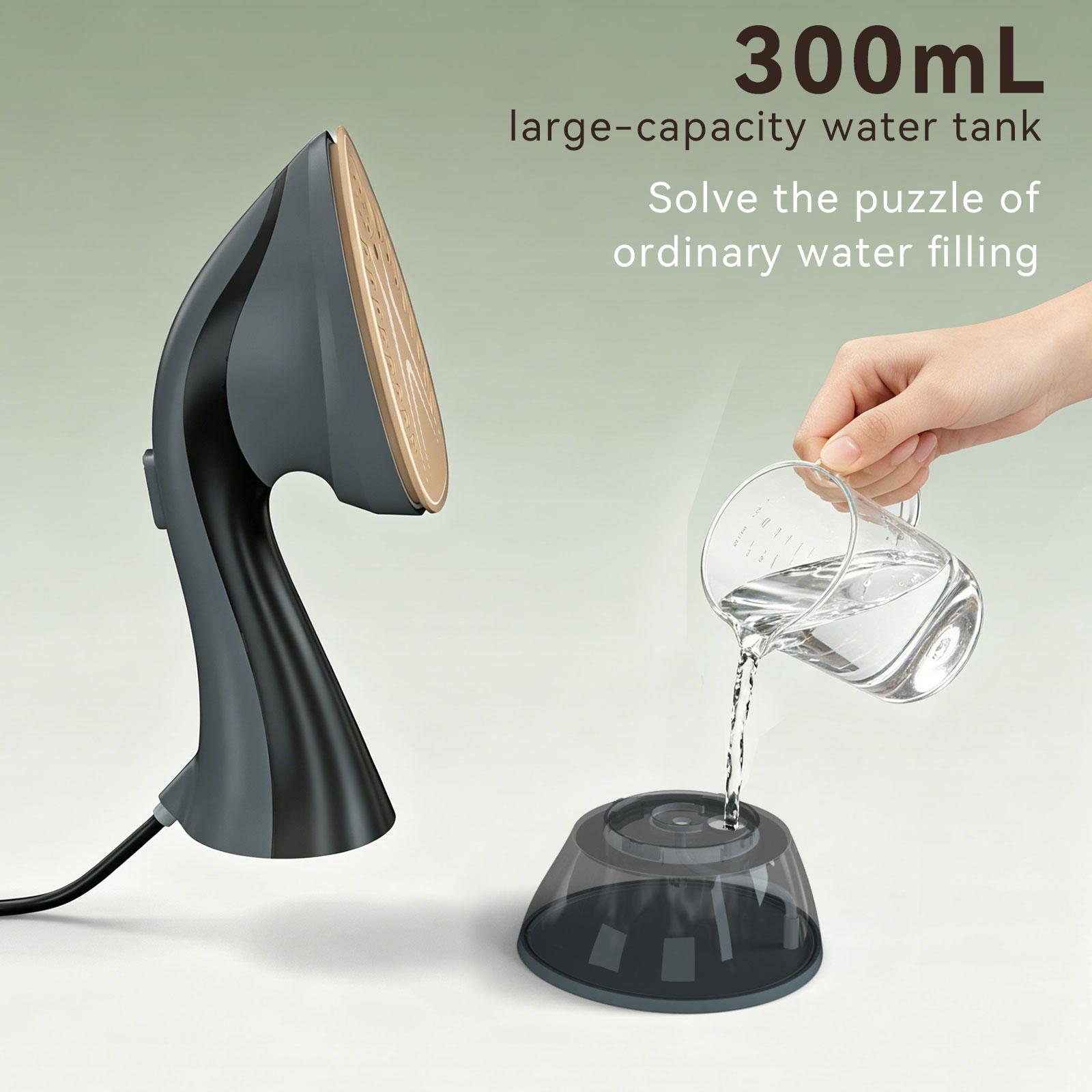 Handheld Clothing Steamer - Corded 1300W 1500W 110V US Plug, 150℃ Steam, Large Soleplate, 300ml Water Tank, 760g Lightweight Portable Wrinkle Removal Steamer for Home, Travel, 1500W Power