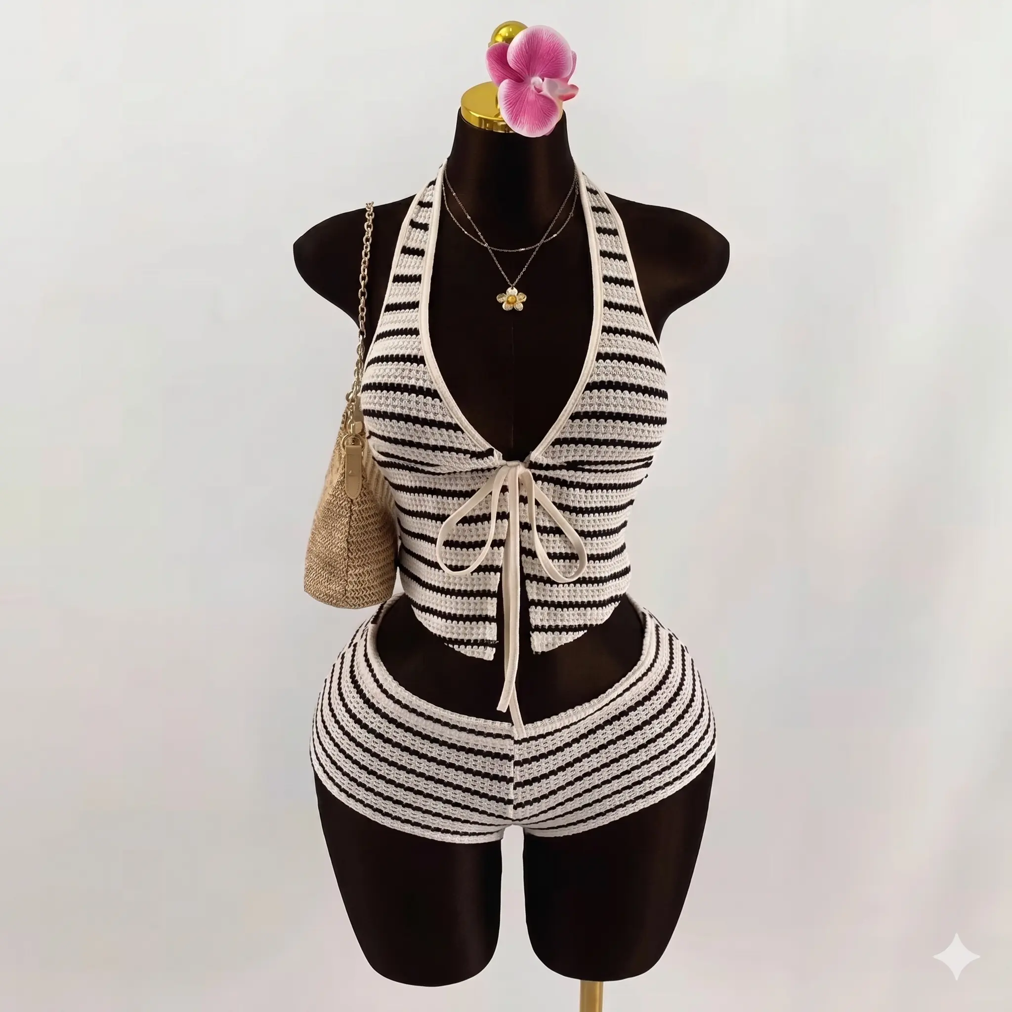 Coastal Chic Crochet Two-Piece Set pieces
