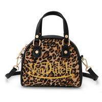 Leopard Vegan Pony Hair Bowling Bag
