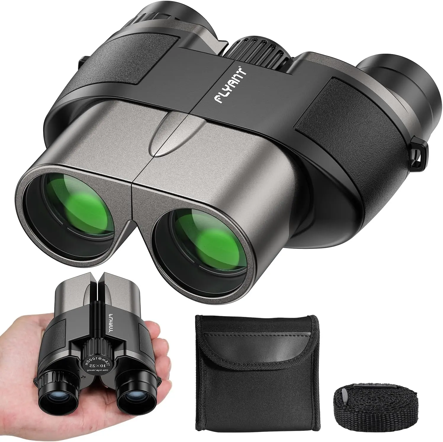 Compact Travel Binoculars 12x25 | Waterproof, Clear Vision, Lightweight (0.6 lbs)