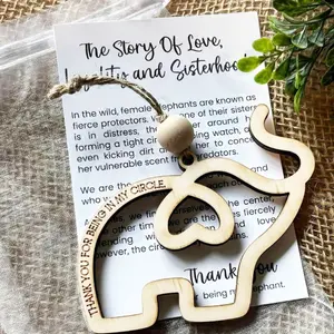 1pc, Friendship Elephant Card, Elephant Christmas Ornament With Story, Sisterhood Elephant Ornament For Women Tribe, Friendship Gift For Best Sisters Friends