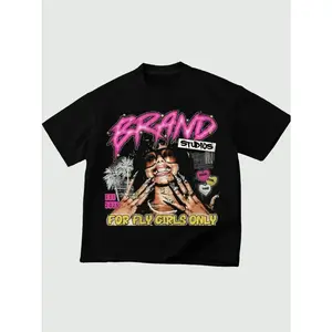 FEEGO Y2K Streetwear Graphic Print T-Shirt, Casual Short Sleeve Fitted Tee, Perfect for Hip Hop, Music Festivals, Daily Wear cotton