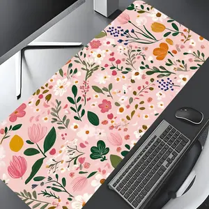 Floral Pattern Mouse Pad, Rectangle Gaming Mouse Pad, Non-slip Rubber Pad, Desktop Accessory, Desk Accessories, Desktop Decoration Protection Pad for Home, Office, Laptop, Desktop Computer
