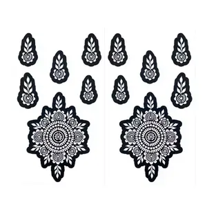 Henna Stencils - Black Hand Design with Unique Patterns, Suitable for Various Occasions and Events
