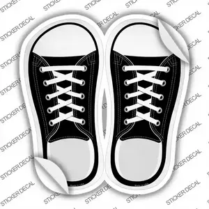 Black Solid Novelty Shoe Outlines Sticker Decal
