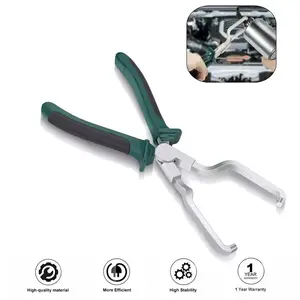 9” Professional Fuel Line & Electrical Disconnect Pliers, Spark Plug Removal Tool, Stainless Steel Precision Pliers for Auto Sensor Hose Clip Repair