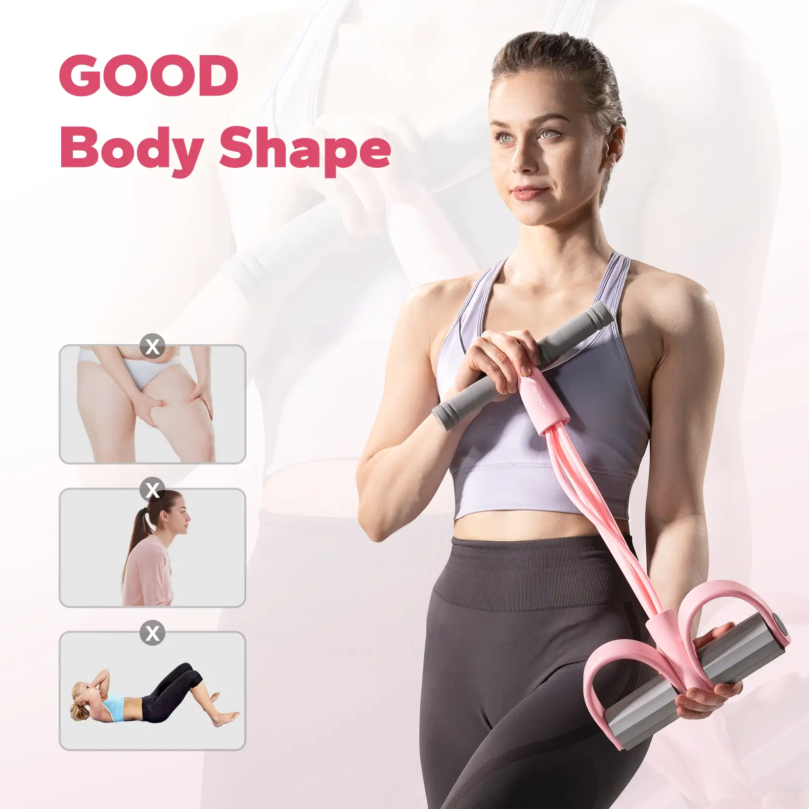 Dealsforyoudays MERACH Multifunction Pedal Resistance Band, Elastic Pull Rope Fitness, Full-Body Workout at Home Gym, Exercise Sit-up, Yoga, Abdominal