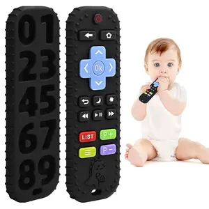 Teething Relief Teethers Toys for Babies 3-6-12 Months Gifts, Food Grade Silicone Sensory Baby Remote Control Teether