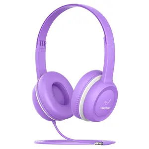 Kids Headphones, Wired Headphones for Kid with Safe Volume Limiter, Kid Headphone with Cord 3.5mm Jack, On-Ear Girls Boys Toddler Headphone for School