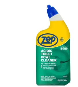 ZEP 32 oz Acidic Toilet Bowl Cleaner, Effortless Toilet Cleaner, 5-Minute Soak Formula, Less Scrubbing Cleaner, Long-Lasting Freshness, Odor Control Gel, Business Toilet Cleaner, Home & Commercial Use.