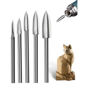 5 count Industrial-Grade HSS  Drill Bit Set (3-8mm), 1/8" Shank 3-Edge Spiral Bits for Dremel/Rotary Tools, Precision Drilling & Carving for /Composite/Plywood