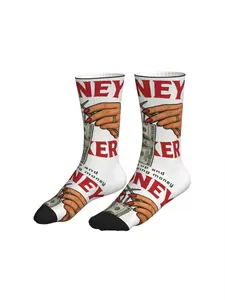Money Maker Dollar Bill Hand Print Crew Socks Hip Hop Streetwear Mid Calf Socks For Men Women Casual Daily Fashion Socks