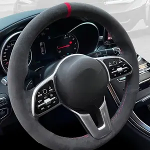 Car Steering Wheel Cover, Stitched Edge Design, Faux Leather Material, Comfortable Grip, Universal Fit for Most Vehicles, Interior