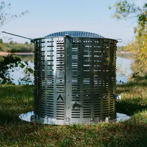 Small Burn Barrel Incinerator | Stainless Steel Burn Cage | Yard Waste Removal & Firepit