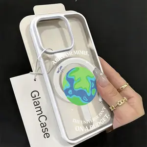 Earth and Space Inspiration Phone Case， Cosmic Motivation Style for iPhone 17 16 15 14 13 12 11 Plus Pro Max， Creative Gift.