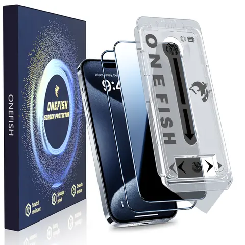 One Fish Privacy Screen Protector Tempered Glass Shockproof Phone Protective  Proof, For Samsung ,iPhone,Crystal Clear, Screen Protector, Protective Phone Accessories.