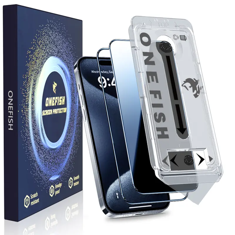 One Fish Privacy Screen Protector Tempered Glass Shockproof Phone Protective  Proof, For Samsung ,iPhone,Crystal Clear, Screen Protector, Protective Phone Accessories.