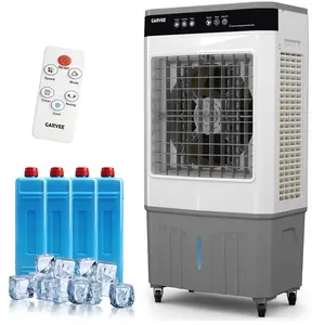 8.4Gal Portable Evaporative Air Cooler, 3500 CFM cooler with Remote, Adjustable Vertical & Horizontal Airflow, 3 Speeds/3-Side Cooling Pads/12H Timer/120° Adjustment, for Home Workshop Office Garage