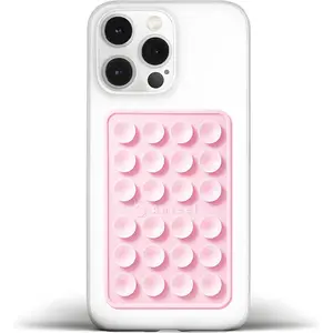 Anteel Medium-Sized  Suction Phone Case Adhesive Mount, Enhanced Suction Power and Upgraded Thickened Sticky Phone Grip, Durable, Hands-Free Sticky Phone Holder, 2.28"x3.46" (Light )