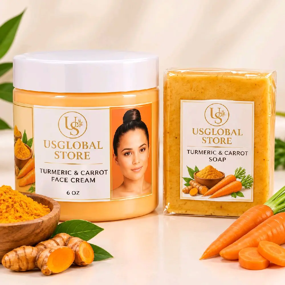 Turmeric and Carrot  Face Cream Set of Two for Skin Enhancement & beautiful face- 6.00 oz  - make your face like a baby with our face cream set