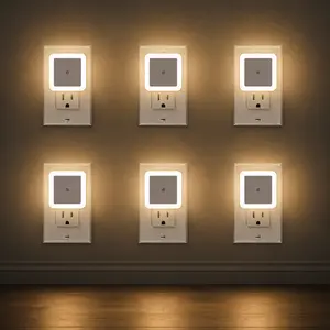 Night Light, Night Lights Plug into Wall 6-Pack, Plug in Night Light, Dusk to Dawn Nightlight Led Night Lights for Bedroom, Bathroom, Hallway Warm White Home Lighting