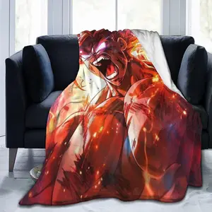 Super Saiyan Goku Anime Hero Flannel Blanket Warm Soft Cozy Throw for Bedroom Living Room Couch Home Travel Fans Gift