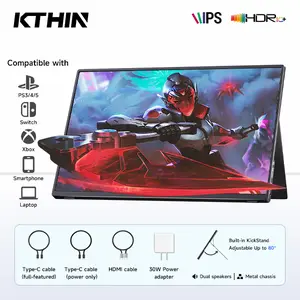 Kthin Ultra-Lightweight 69g 16'' QHD Game Ready Portable Monitor - 165Hz Refresh Rate, HDR Support, 100% sRGB, 450cd/m² Brightness, Anti-Glare LCD, Eye-Care, Aluminum Shell, Low Power, Laptop-Ready Plug-and-Play Dual Type-C for Laptop/PS, Qhd Monitor, Gam