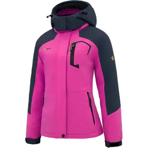 Women's Ski Snow Jacket Warm Winter Waterproof Coat Snowboard Rain Jacket Hooded Windproof Windbreaker