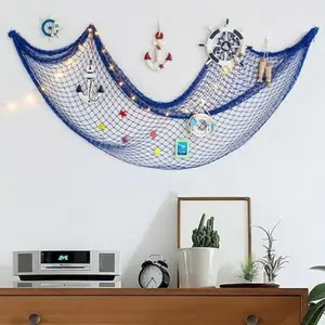Nautical Rope Net Wall Hanging, Fishing Net Wall Decor, Ocean Theme Party Decoration, Home Art Room Decor, Photography Prop