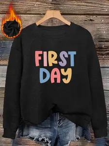 Women's Fall Winter Fitted Graphic Sweater, Soft Warm Knit Top with Colorful Print, Comfortable Casual Daily Wear