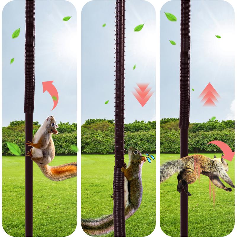 94 Inch Metal Bird Feeding Station, Squirrel-proof Bird Feeder Pole, Complete Multi-Feeder Poles Kit with Four Additional Feeders, A Water Bowl And Food Tray