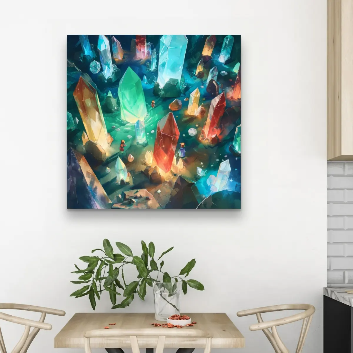 Pictorem C1RC323233SRTA 32 x 32 in. The Quest - Turquoise Canvas Wall Art for Home Decor