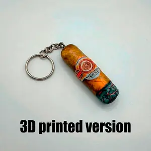 Realistic Cigar Keychain | 3D Printed/injection molded version Gift for Cigar Lovers | Durable Full Color Novelty Key Chain | Funny Pocket Cigar Accessory
