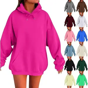 Oversized Hoodies for Women Plus Size Drop Shoulder Fleece Pullover Sweatshirts with Pocket Winter Long Sleeve Shirts