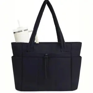 Tote Bag for Women, Lightweight Puffy Tote Bag with Compartments Shoulder Bag Handbag for Travel, Work, Gym