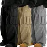 Men’s 90s Oversized Vintage Clothing Cargo Pants - Large True Sizes, Elastic Waistband with Drawstring Belt, Multiple Functional Pockets, Casual Street Wear Everyday Menswear Bottoms