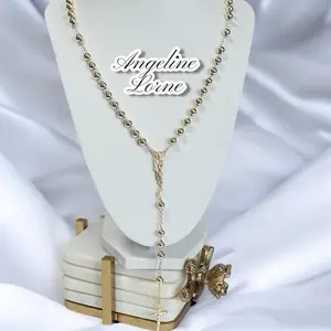 Hermosos Rosarios size 24 Laminado 14k capas Oro Real Alta Calidad Uso Diario