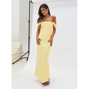 Azura Off The Shoulder Maxi Dress Yellow