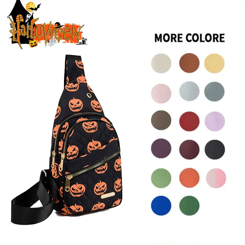 Halloween Women's Chest Bag, Large Capacity Crossbody Bag, Lightweight Foldable Quilted Casual Portable Trendy Versatile Shoulder Sling Bag Dealsforyo