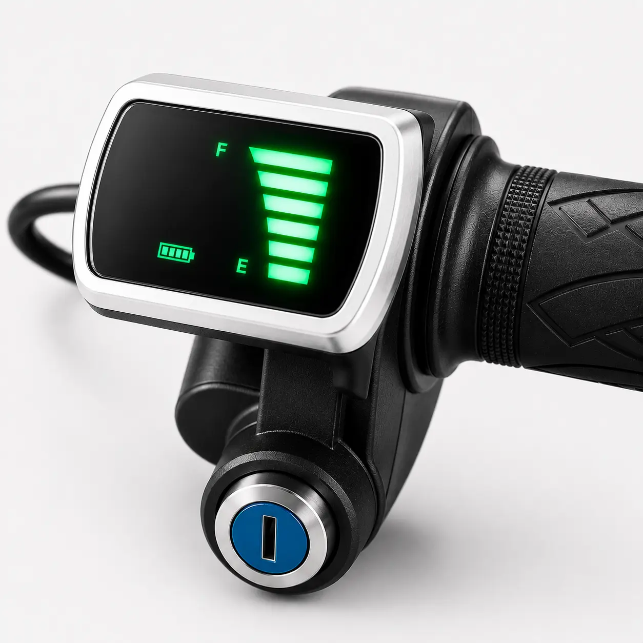 Ebike LED Display Throttle Grip Handlebar Accelerator Replacement - 1 Pair, 36V/48V Optional, 22.5mm Handlebar Fit, 160cm Length, Keys Included for Electric Bikes, Scooters (Electronics Accessory)