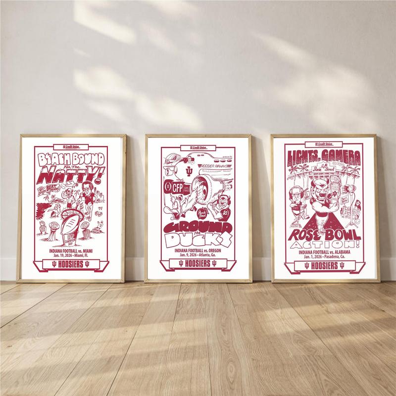 Indiana Hoosiers 2025-26 Football Peach Bowl Poster( Unframed-Print Only )